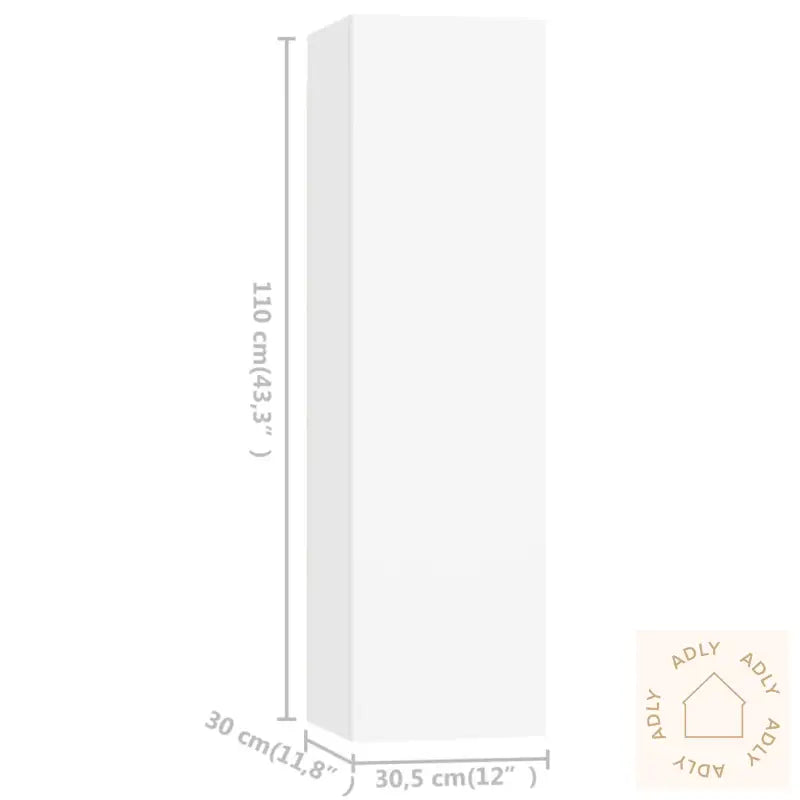 Tv-Benksett 7 Deler Hvit Konstruert Tre