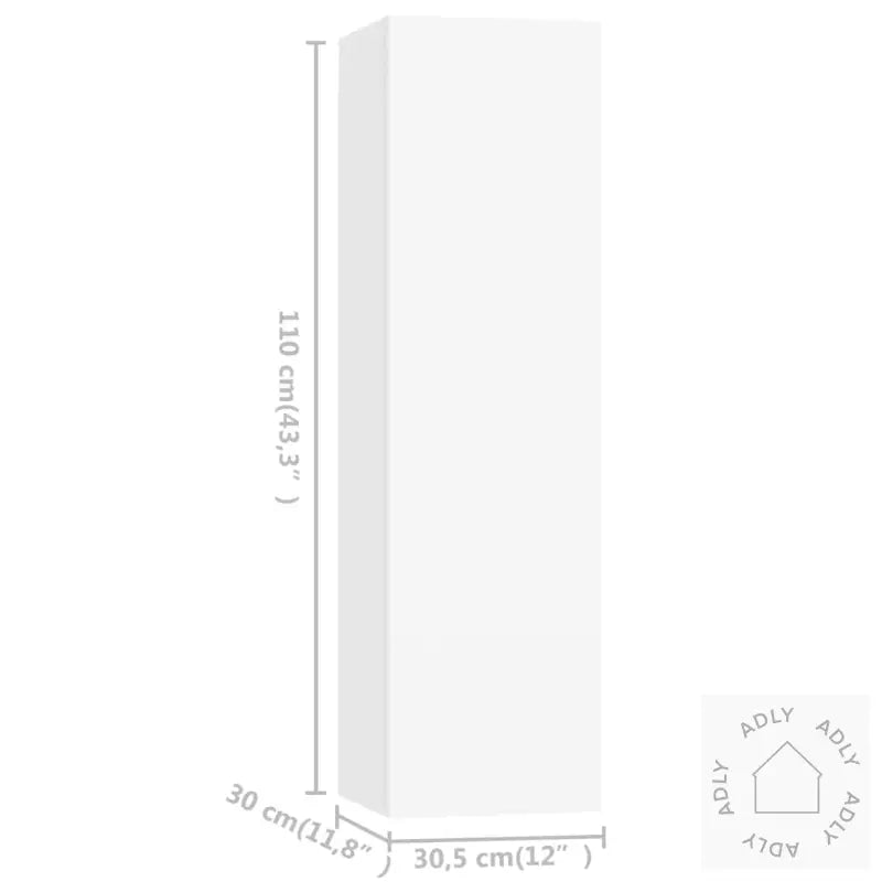 Tv-Benksett 4 Deler Hvit Konstruert Tre
