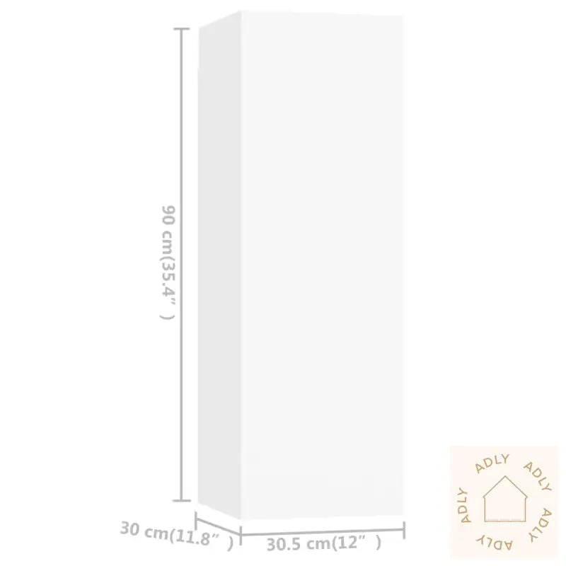 Tv-Benksett 4 Deler Hvit Konstruert Tre