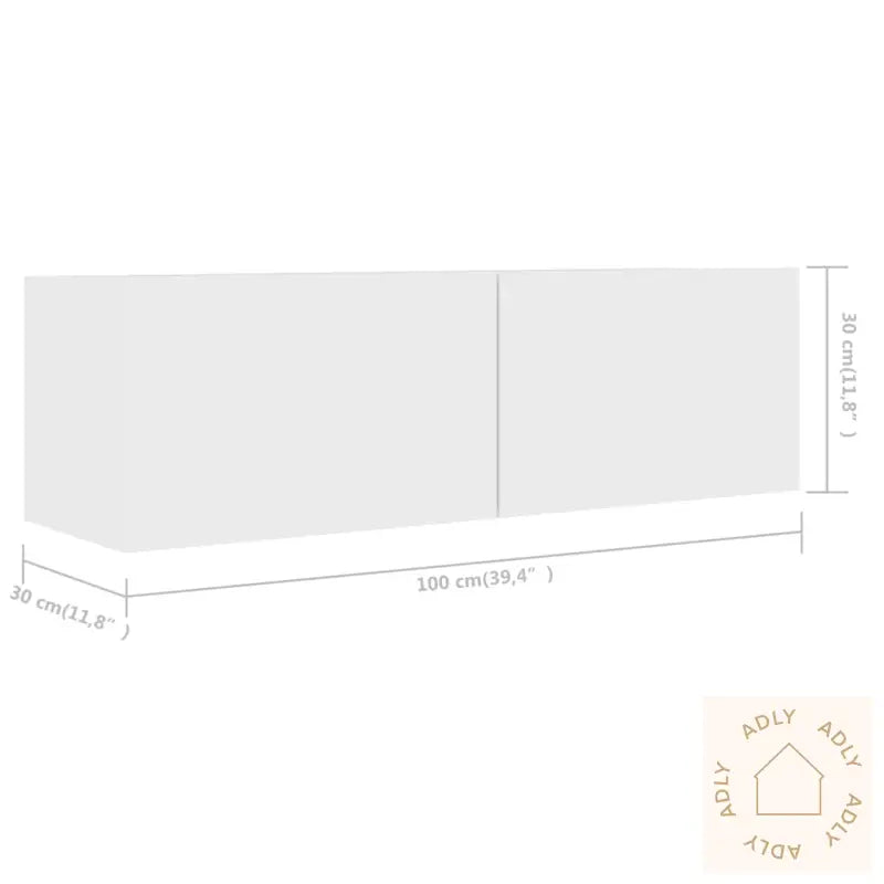 Tv-Benksett 7 Deler Hvit Konstruert Tre