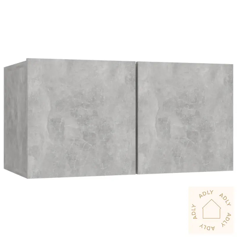 Tv-Benksett 4 Deler Betonggrå Konstruert Tre