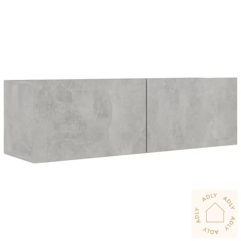 Tv-Benksett 9 Deler Betonggrå Konstruert Tre