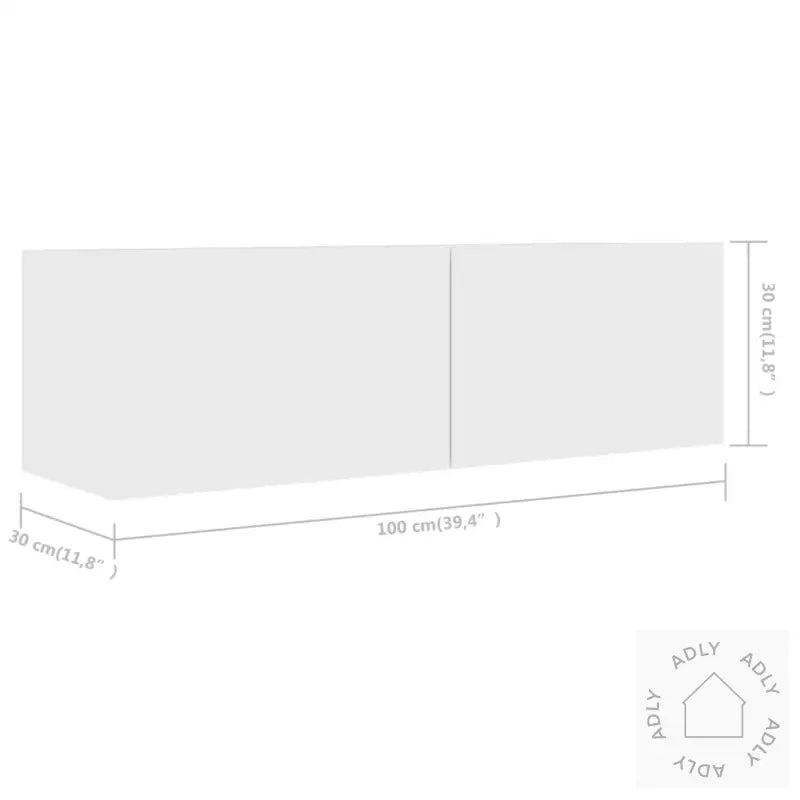 Tv-Benksett 4 Deler Hvit Konstruert Tre