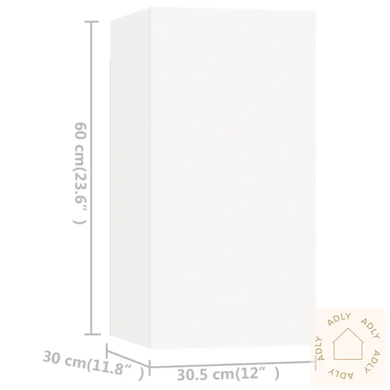 Tv-Benksett 4 Deler Hvit Konstruert Tre