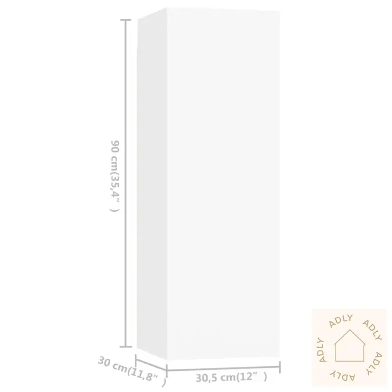 Tv-Benksett 4 Deler Hvit Konstruert Tre