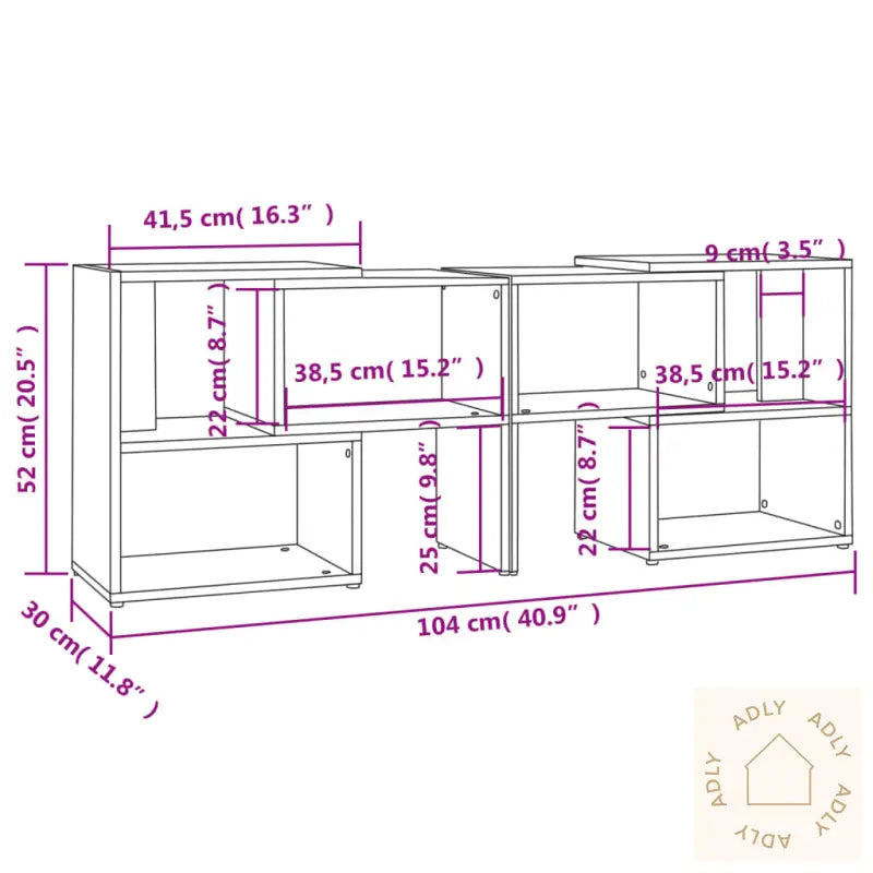 Tv-Benk Hvit 104X30X52 Cm Konstruert Tre
