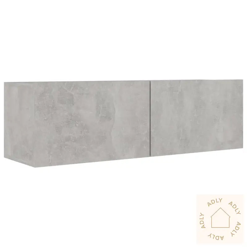 Tv-Benksett 7 Deler Betonggrå Konstruert Tre