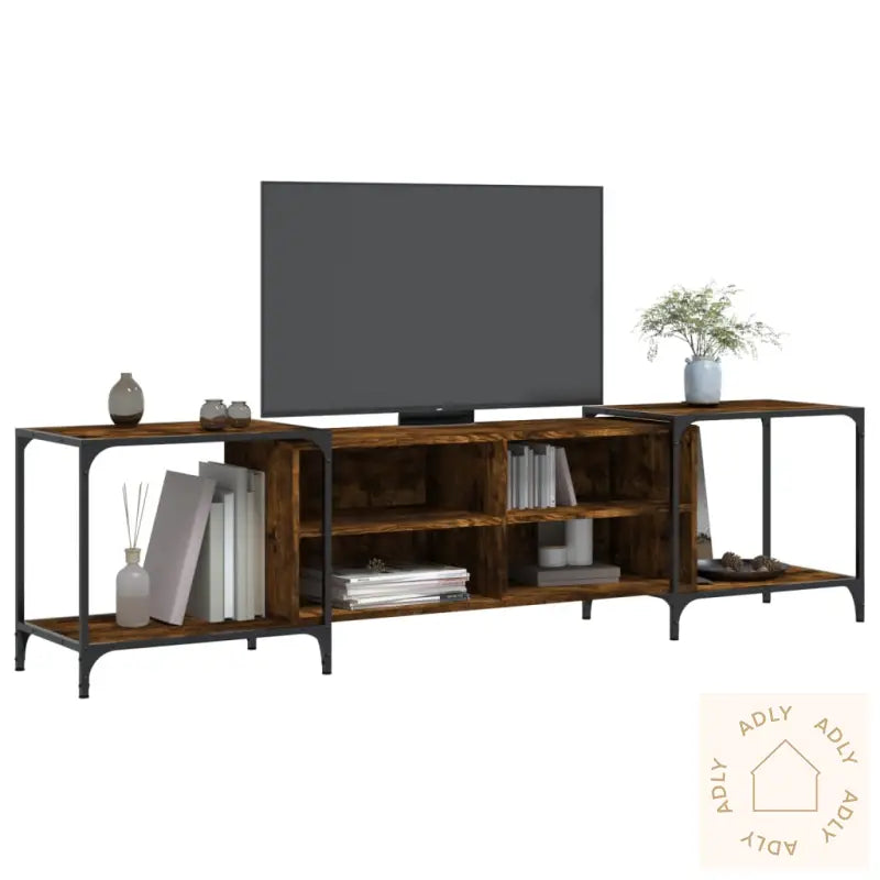 Tv-Benk Røkt Eik 203X37X50 Cm Konstruert Tre
