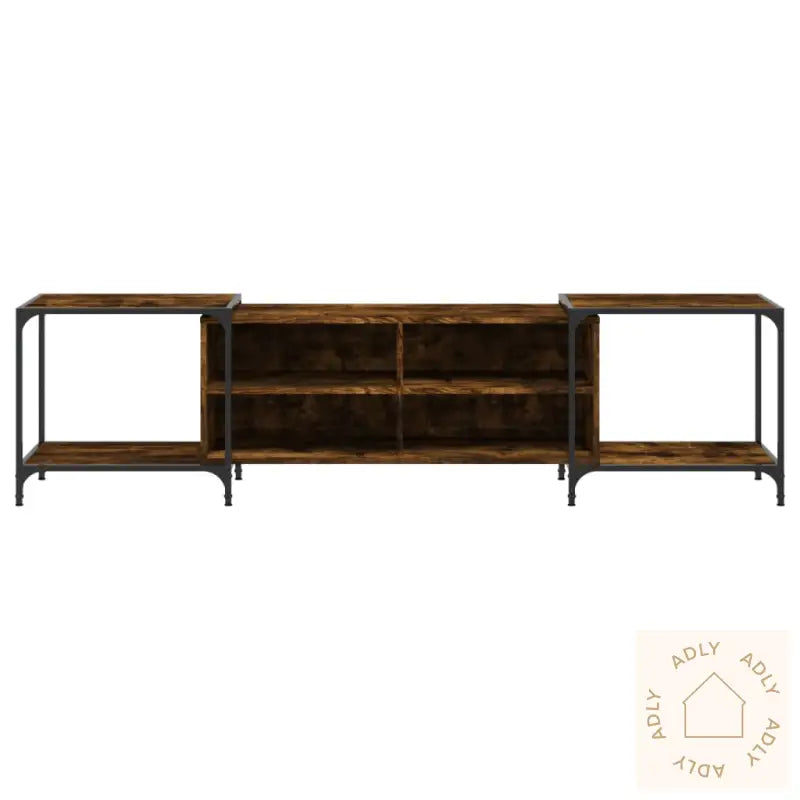 Tv-Benk Røkt Eik 203X37X50 Cm Konstruert Tre