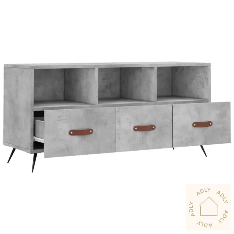 Tv-Benk Betonggrå 120X35X48 Cm Konstruert Tre