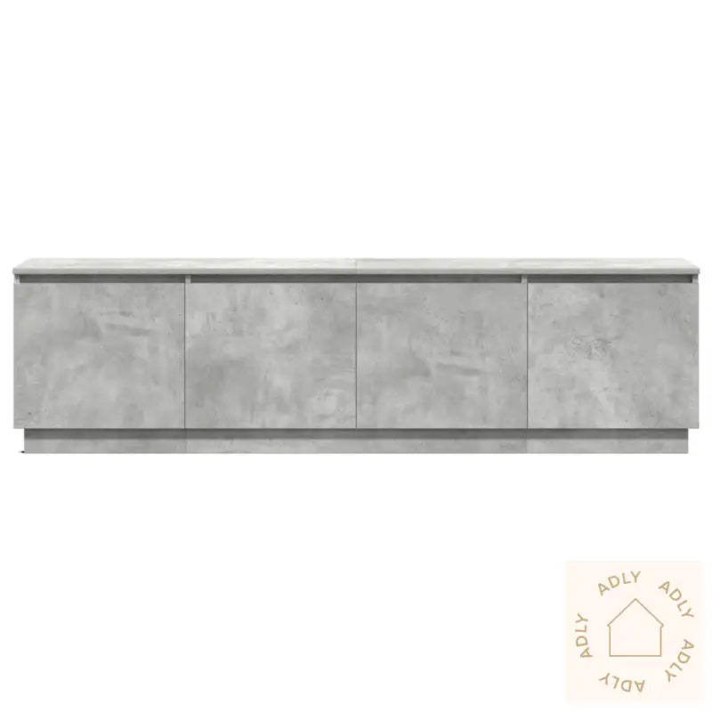 Tv-Skap Med Led Betonggrå 180X38X49 Cm Konstruert Tre