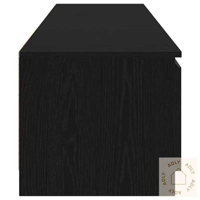 Tv-Benk Med Led-Lamper I Svart Eik - 140 X 40 X 35,5 Cm - Laget Av Konstruert Tre