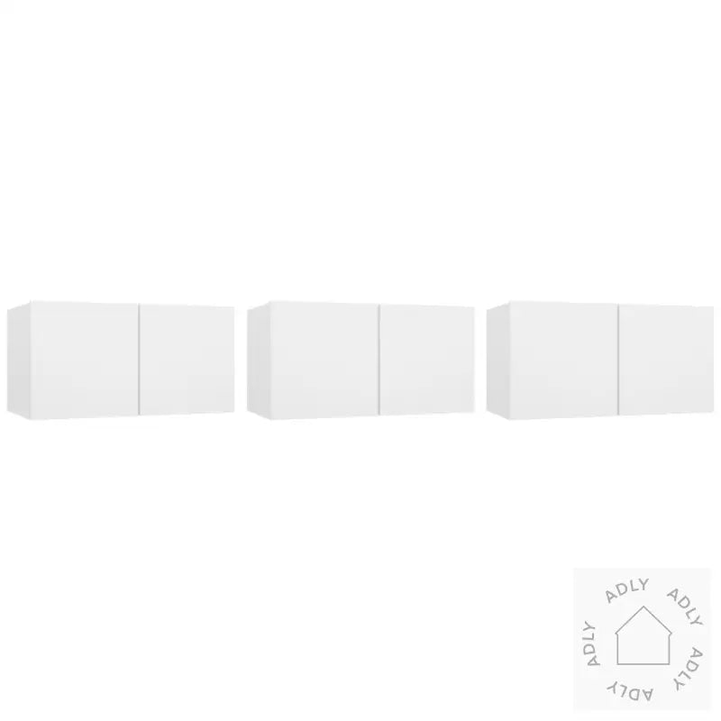 Hengende Tv-Benker 3 Stk Hvit 60X30X30 Cm