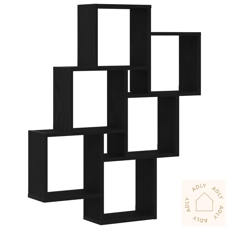 Veggskap I Svart Eik 78X15X92 Cm, Bygget I Tre