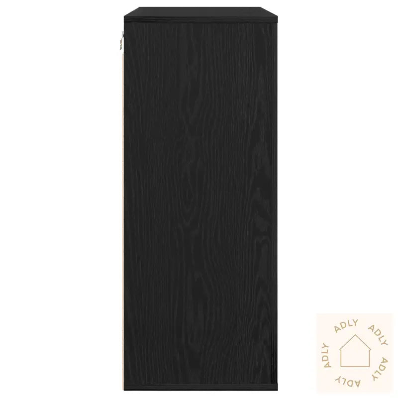 Vegghylle Svart Eik 80X33X80 Cm Konstruert Tre