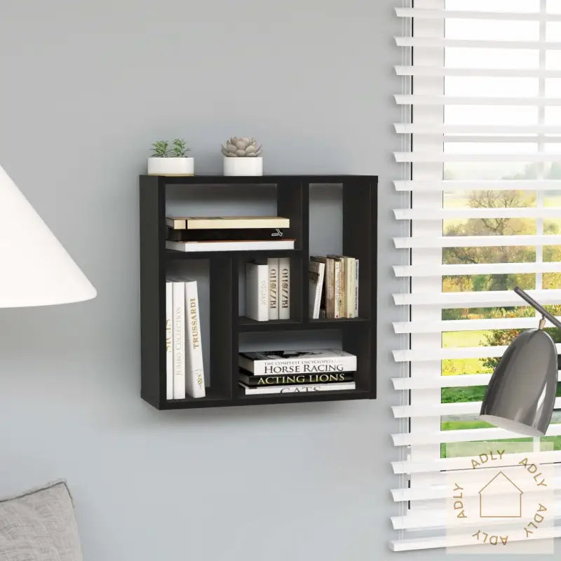 Vegghylle Svart 45,1X16X45,1 Cm Konstruert Tre