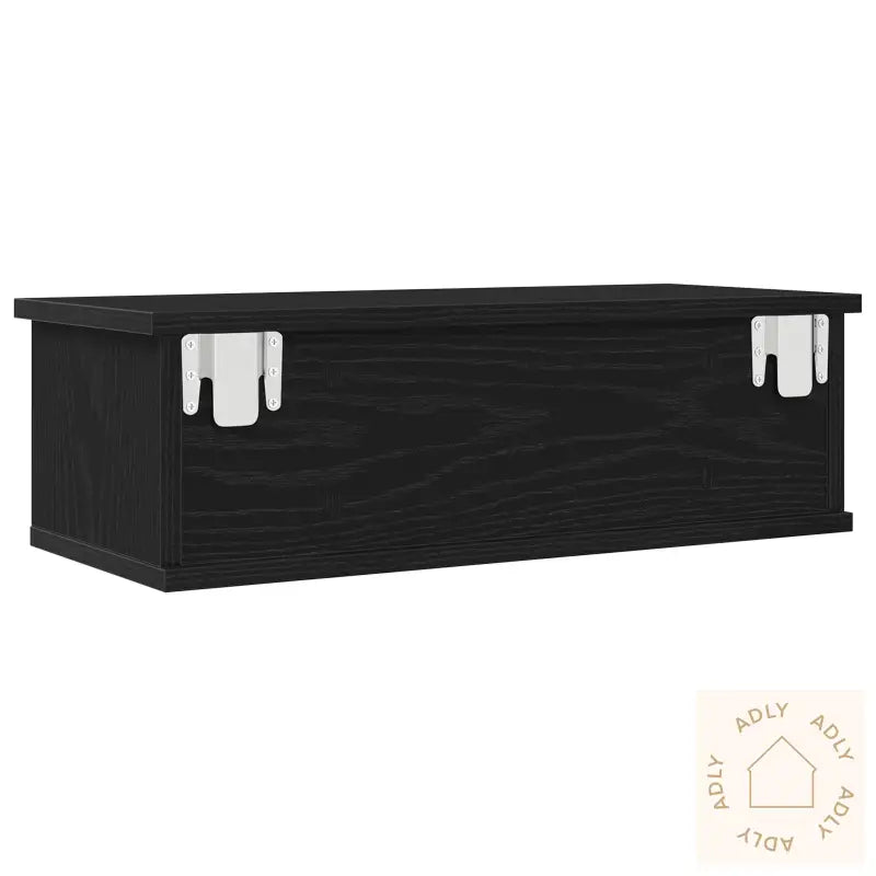 Vegghengt Skuffehylle Svart Eik 60X26X18,5Cm Konstruert Tre