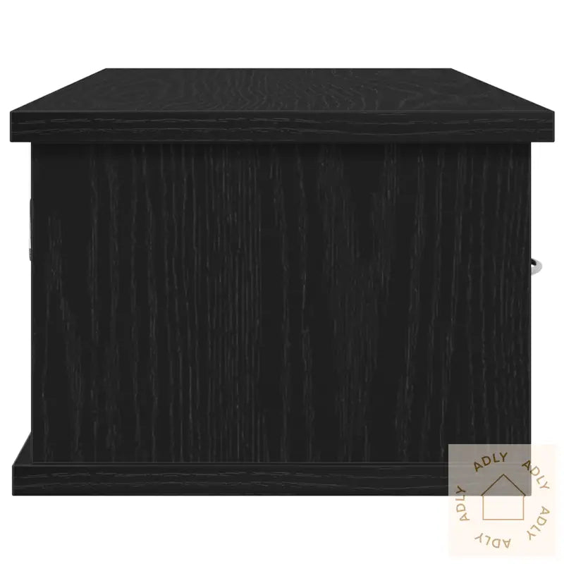 Vegghengt Skuffehylle Svart Eik 60X26X18,5Cm Konstruert Tre