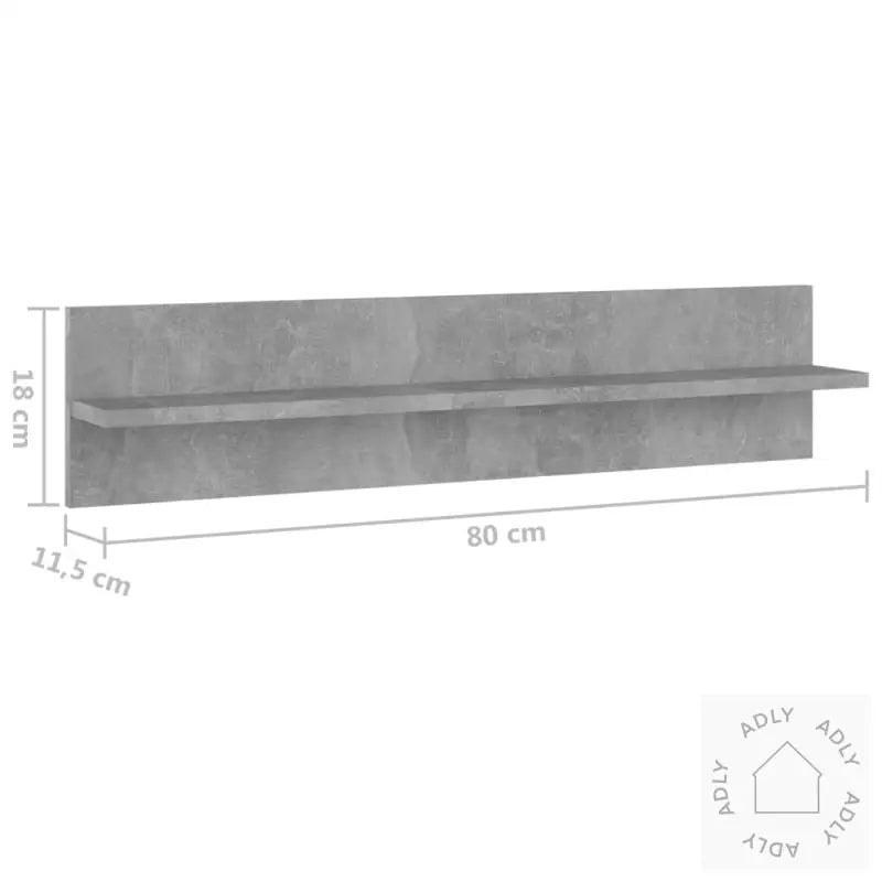Vegghyller 2 Stk Betonggrå 80X11,5X18 Cm Konstruert Tre