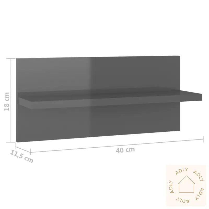Vegghyller 4 Stk Høyglans Grå 40X11,5X18 Cm