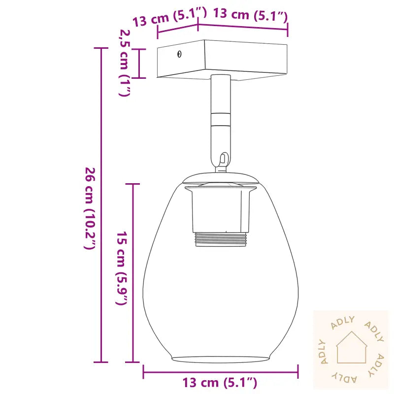 Taklamper Med Justerbar Glasslampe Anthracite E27