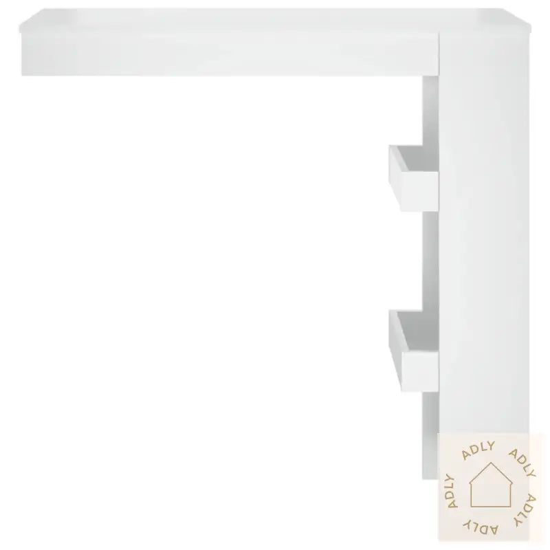 Veggmontert Barbord Høyglans Hvit 102X45X103,5Cm Konstruert Tre