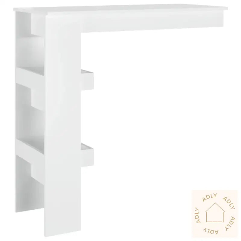 Veggmontert Barbord Høyglans Hvit 102X45X103,5Cm Konstruert Tre