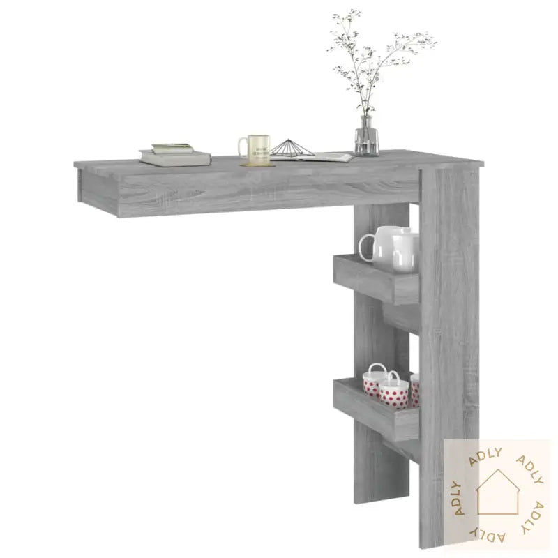 Veggmontert Barbord Grå Sonoma 102X45X103,5 Cm Konstruert Tre