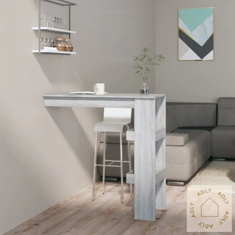 Veggmontert Barbord Grå Sonoma 102X45X103,5 Cm Konstruert Tre
