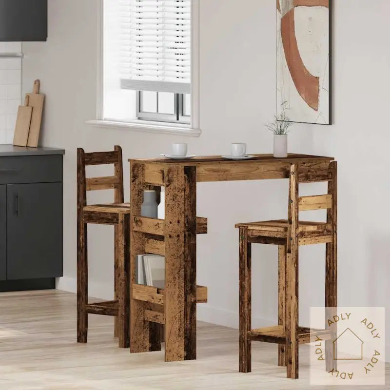 Veggmontert Barbord Gammelt Tre 102X45X103,5 Cm Konstruert Tre