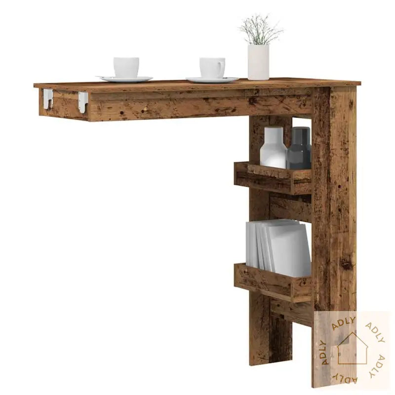 Veggmontert Barbord Gammelt Tre 102X45X103,5 Cm Konstruert Tre