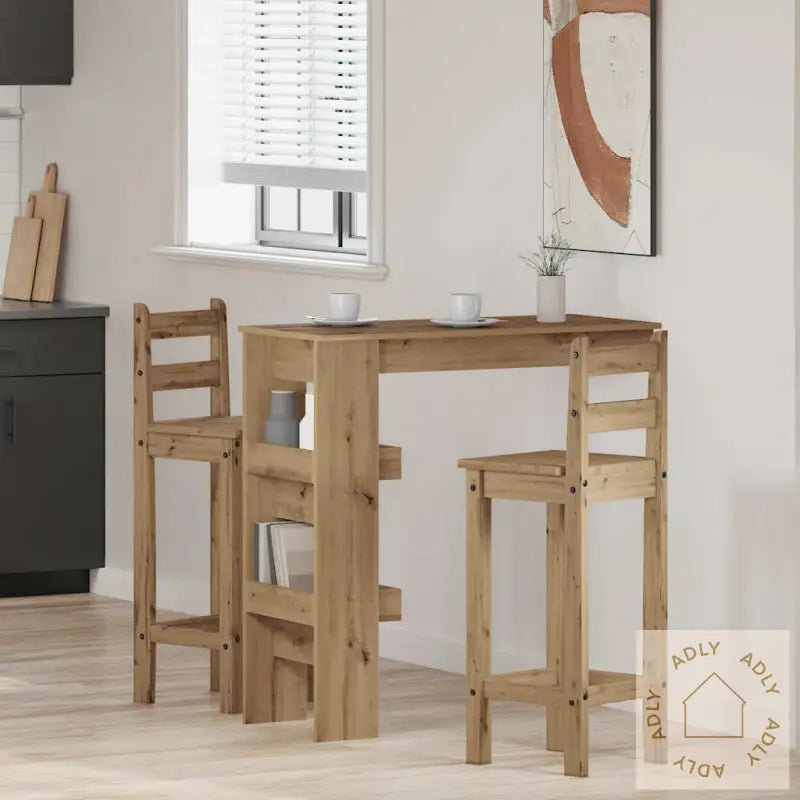 Veggmontert Barbord Artisan Eik 102X45X103,5 Cm Konstruert Tre