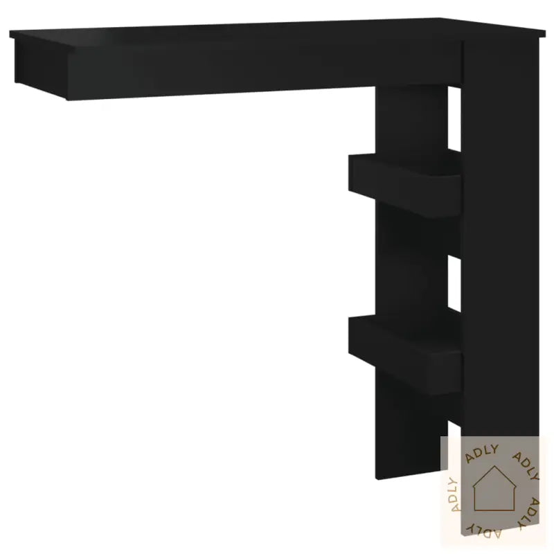 Veggmontert Barbord Svart 102X45X103,5 Cm Konstruert Tre