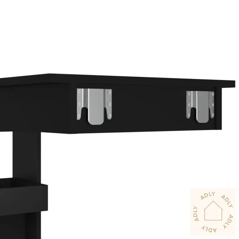 Veggmontert Barbord Svart 102X45X103,5 Cm Konstruert Tre