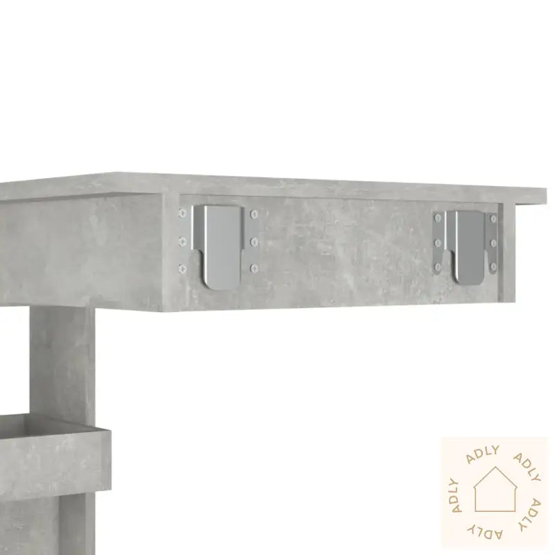 Veggmontert Barbord Betonggrå 102X45X103,5 Cm Konstruert Tre