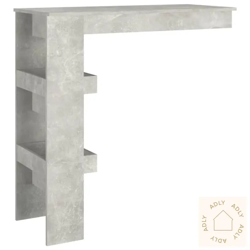 Veggmontert Barbord Betonggrå 102X45X103,5 Cm Konstruert Tre