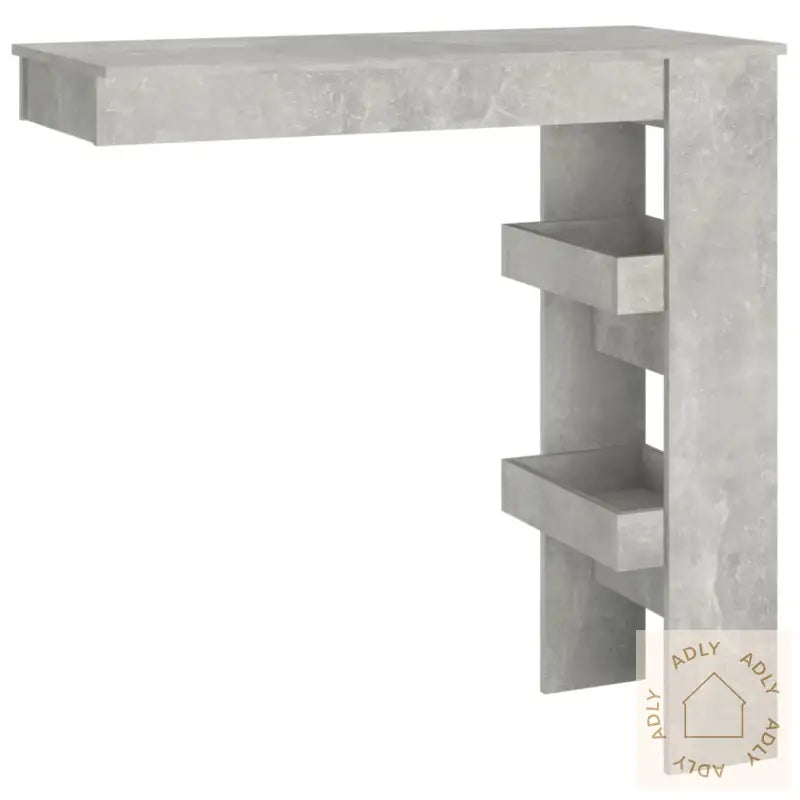 Veggmontert Barbord Betonggrå 102X45X103,5 Cm Konstruert Tre