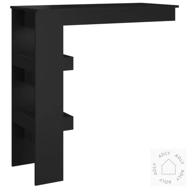 Veggmontert Barbord Svart 102X45X103,5 Cm Konstruert Tre