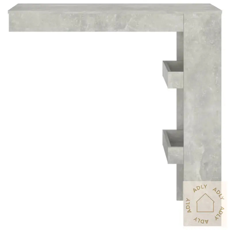 Veggmontert Barbord Betonggrå 102X45X103,5 Cm Konstruert Tre
