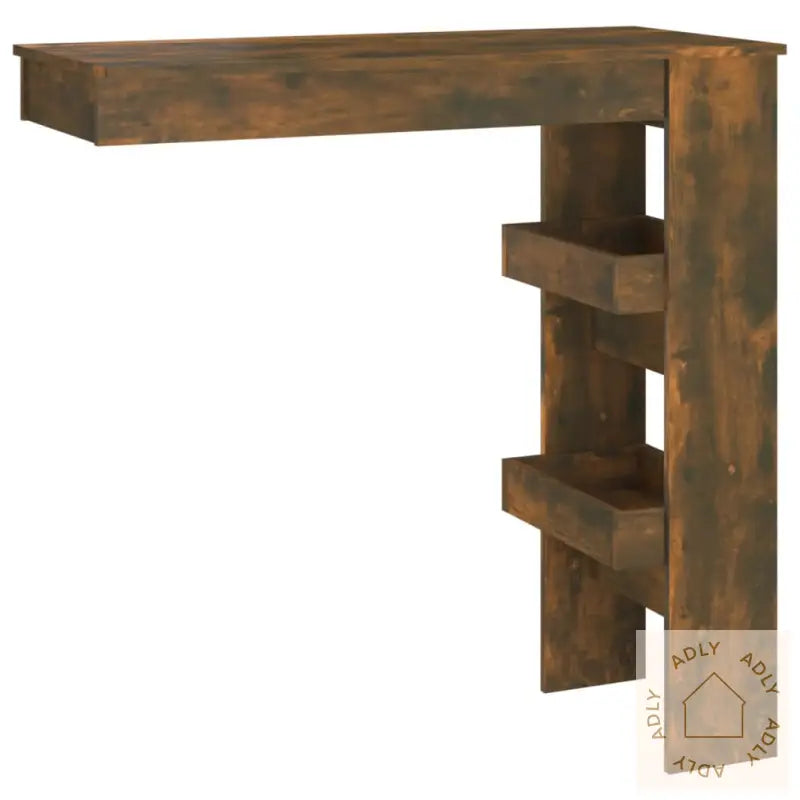 Veggmontert Barbord Røkt Eik 102X45X103,5 Cm Konstruert Tre