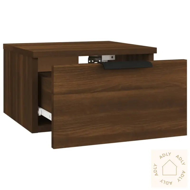 Veggmonterte Nattbord 2 Stk Brun Eik 34X30X20 Cm