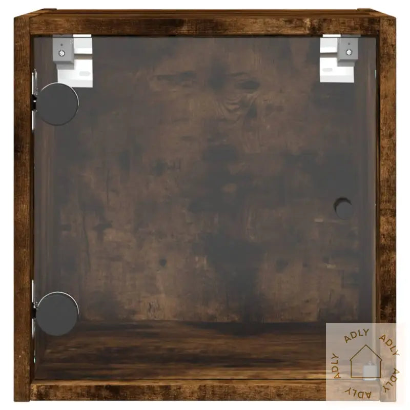 Nattbord Med Glassdører 2 Stk Røkt Eik 35X37X35 Cm