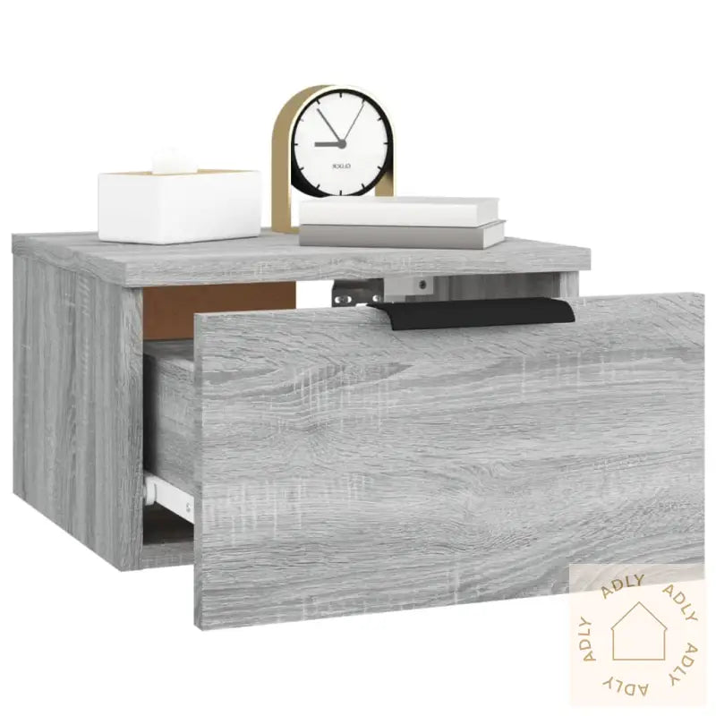 Veggmonterte Nattbord 2 Stk Sonoma Eik 34X30X20 Cm