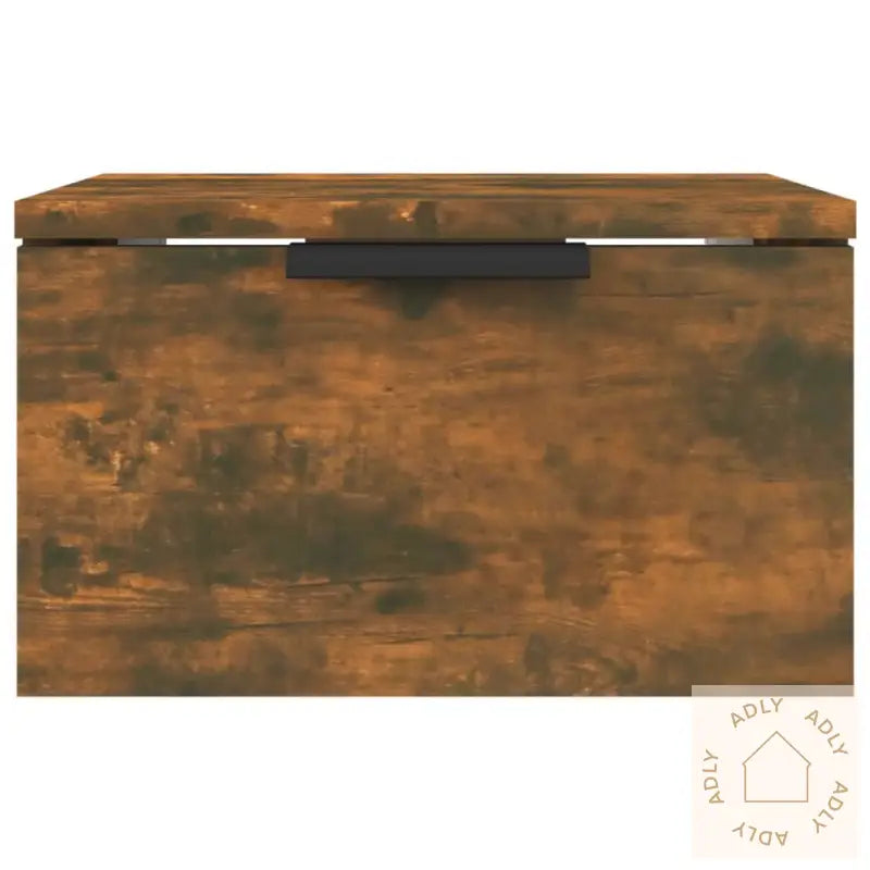 Veggmonterte Nattbord 2 Stk Røkt Eik 34X30X20 Cm