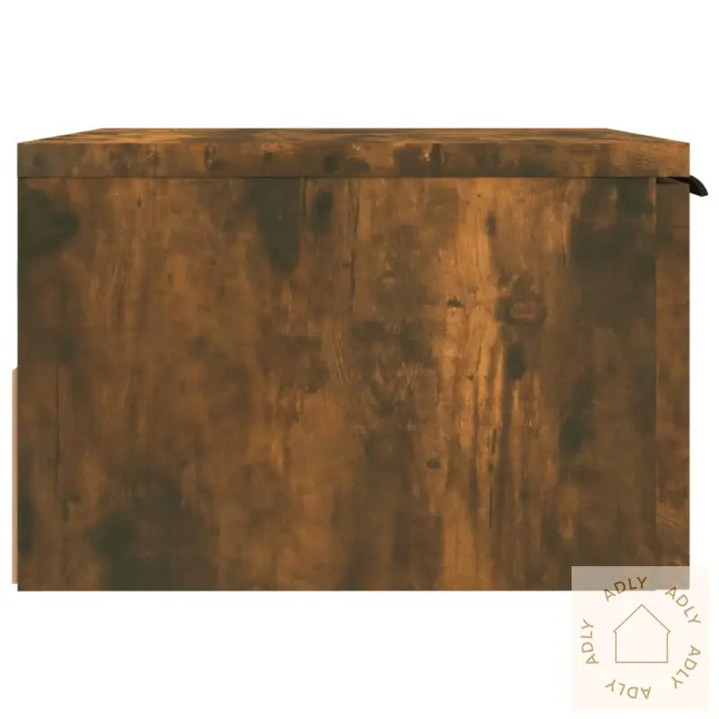 Veggmonterte Nattbord 2 Stk Røkt Eik 34X30X20 Cm
