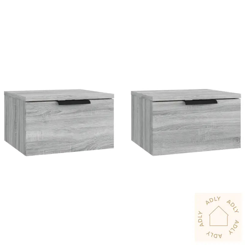 Veggmonterte Nattbord 2 Stk Sonoma Eik 34X30X20 Cm