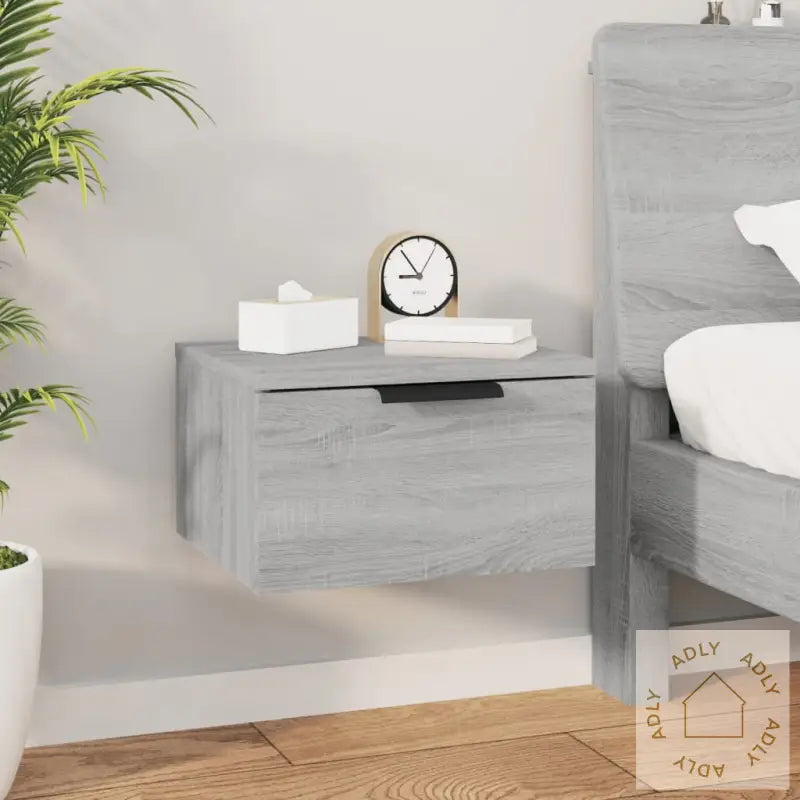 Veggmonterte Nattbord 2 Stk Sonoma Eik 34X30X20 Cm