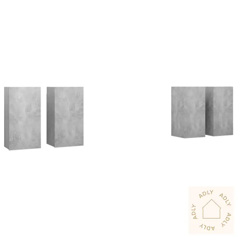 Tv-Benker 4 Stk Betonggrå 30,5X30X60 Cm Konstruert Tre