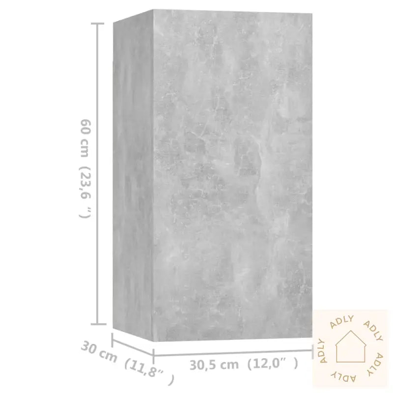 Tv-Benker 4 Stk Betonggrå 30,5X30X60 Cm Konstruert Tre