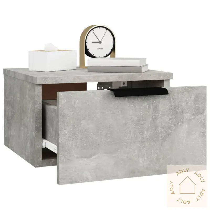 Veggmonterte Nattbord 2 Stk Betonggrå 34X30X20 Cm